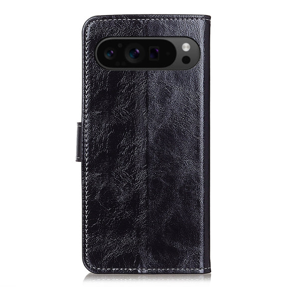 For Google Pixel 10 Pro / 9 Pro Retro Crazy Horse Texture Flip Leather Phone Case(Black)