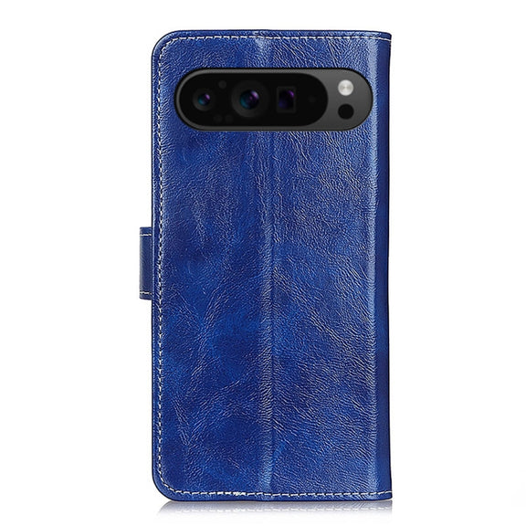 For Google Pixel 10 Pro / 9 Pro Retro Crazy Horse Texture Flip Leather Phone Case(Blue)