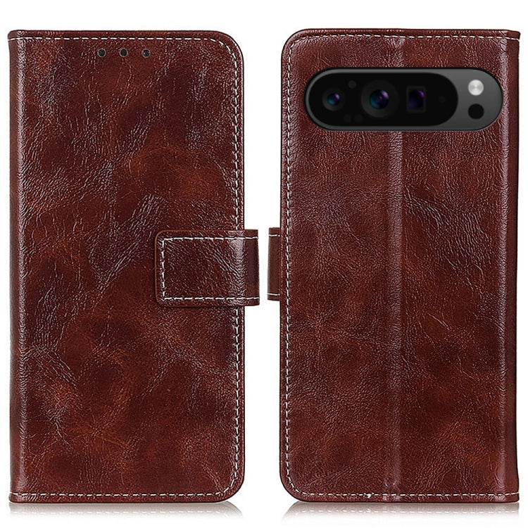 For Google Pixel 9 Pro Retro Crazy Horse Texture Flip Leather Phone Case(Brown)