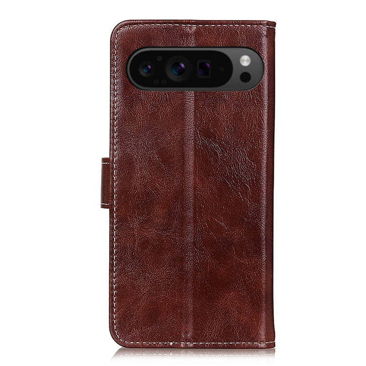 For Google Pixel 9 Pro Retro Crazy Horse Texture Flip Leather Phone Case(Brown)