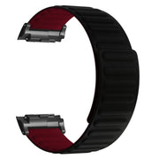 For Huawei Watch D Magnetic Silicone Watch Band(Black Wine Red)