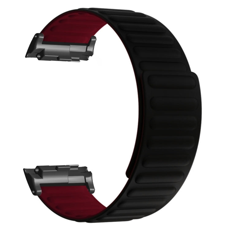 For Huawei Watch D Magnetic Silicone Watch Band(Black Wine Red)