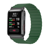 For Huawei Watch D Magnetic Silicone Watch Band(Army Green)