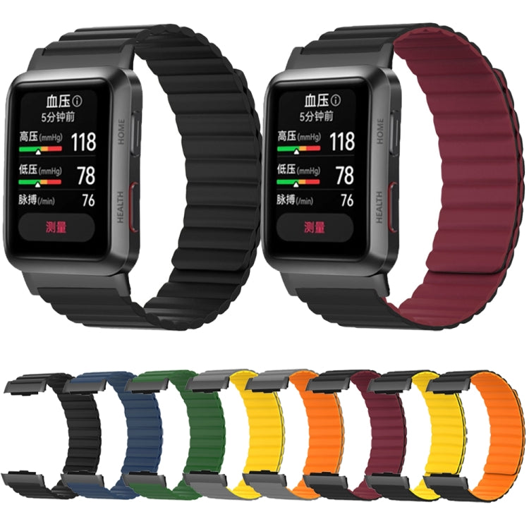 For Huawei Watch D Magnetic Silicone Watch Band(Black)