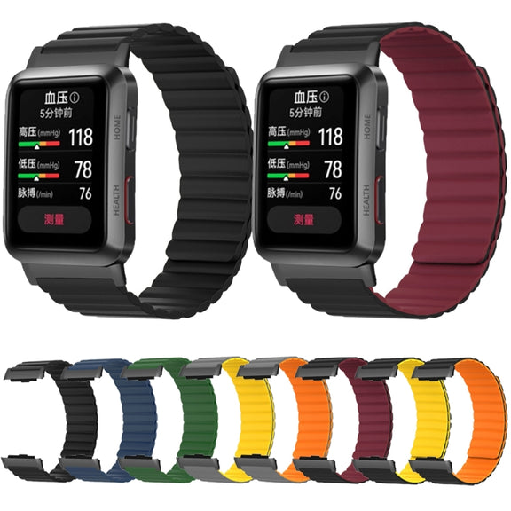 For Huawei Watch D Magnetic Silicone Watch Band(Black)