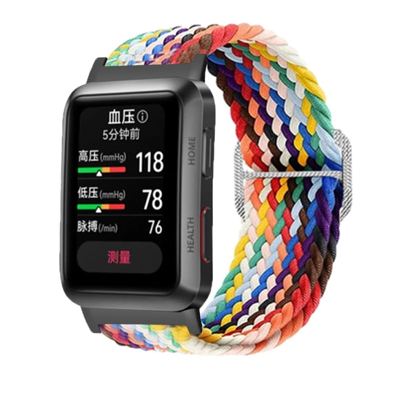 For Huawei Watch D Adjustable Woven Nylon Watch Band(Rainbow)