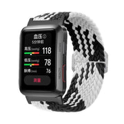 For Huawei Watch D Adjustable Woven Nylon Watch Band(Black White)