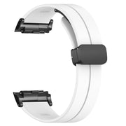 For Huawei Watch D Solid Color Folding Magnetic Buckle Silicone Watch Band(White)