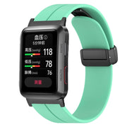 For Huawei Watch D Solid Color Folding Magnetic Buckle Silicone Watch Band(Mint Green)