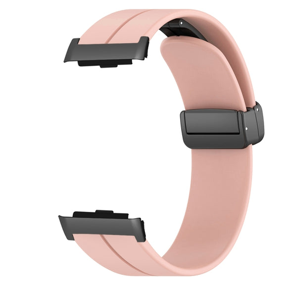 For Huawei Watch D Solid Color Folding Magnetic Buckle Silicone Watch Band(Pink)