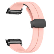 For Huawei Watch D Solid Color Folding Magnetic Buckle Silicone Watch Band(Pink)