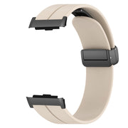 For Huawei Watch D Solid Color Folding Magnetic Buckle Silicone Watch Band(Creamy White)
