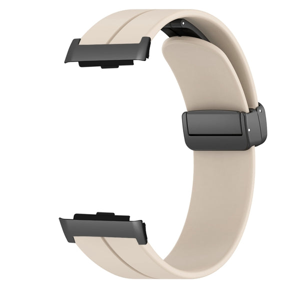 For Huawei Watch D Solid Color Folding Magnetic Buckle Silicone Watch Band(Creamy White)