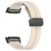 For Huawei Watch D Solid Color Folding Magnetic Buckle Silicone Watch Band(Creamy White)