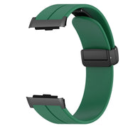 For Huawei Watch D Solid Color Folding Magnetic Buckle Silicone Watch Band(Army Green)