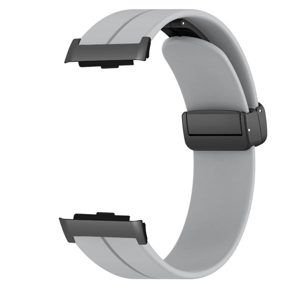 For Huawei Watch D Solid Color Folding Magnetic Buckle Silicone Watch Band(Light Grey)