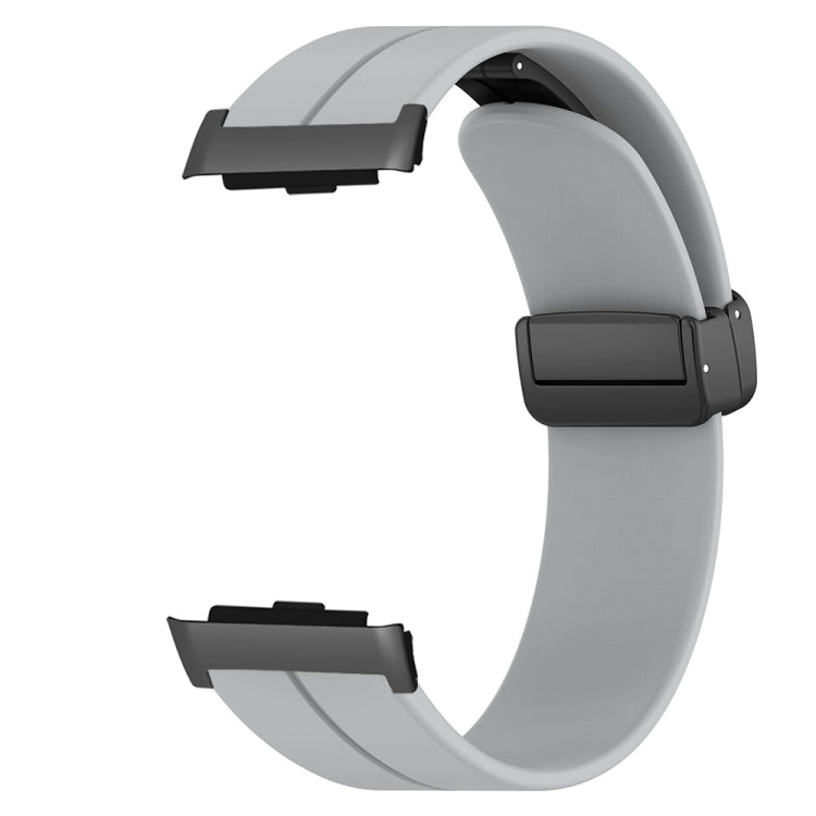 For Huawei Watch D Solid Color Folding Magnetic Buckle Silicone Watch Band(Light Grey)