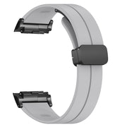For Huawei Watch D Solid Color Folding Magnetic Buckle Silicone Watch Band(Light Grey)