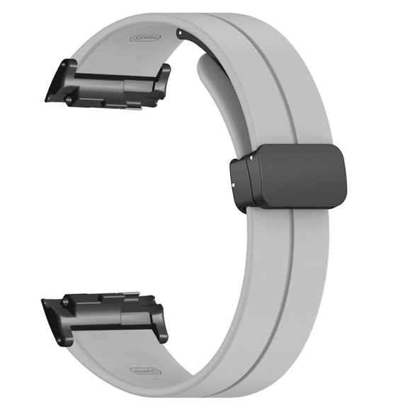 For Huawei Watch D Solid Color Folding Magnetic Buckle Silicone Watch Band(Light Grey)