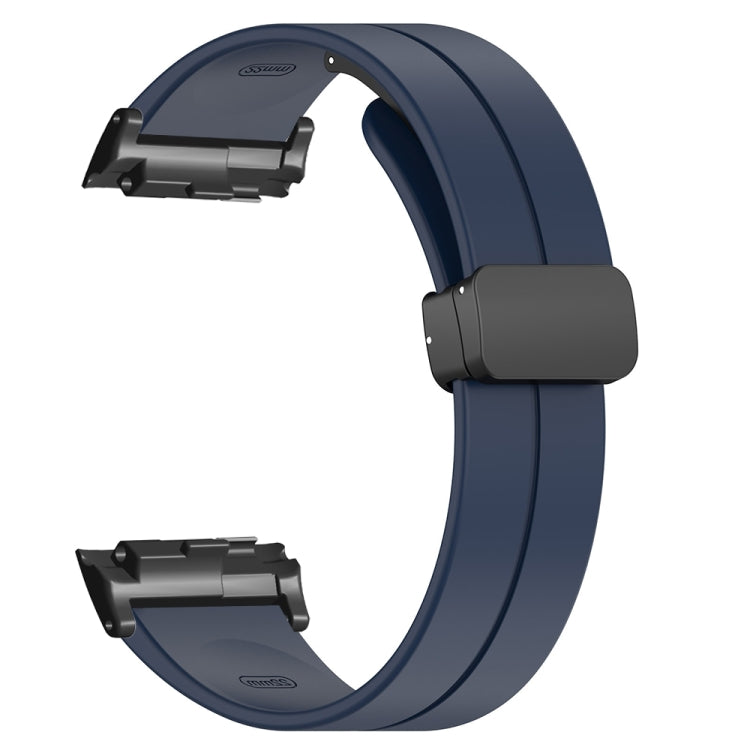For Huawei Watch D Solid Color Folding Magnetic Buckle Silicone Watch Band(Midnight Blue)