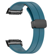 For Huawei Watch D Solid Color Folding Magnetic Buckle Silicone Watch Band(Rock Blue)
