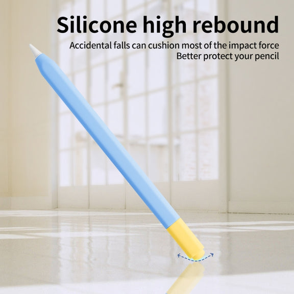 For Apple Pencil (USB-C) Double Cap Contrasting Color Silicone Protective Case(Orange)