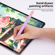 For Apple Pencil (USB-C) Double Cap Contrasting Color Silicone Protective Case(Black)