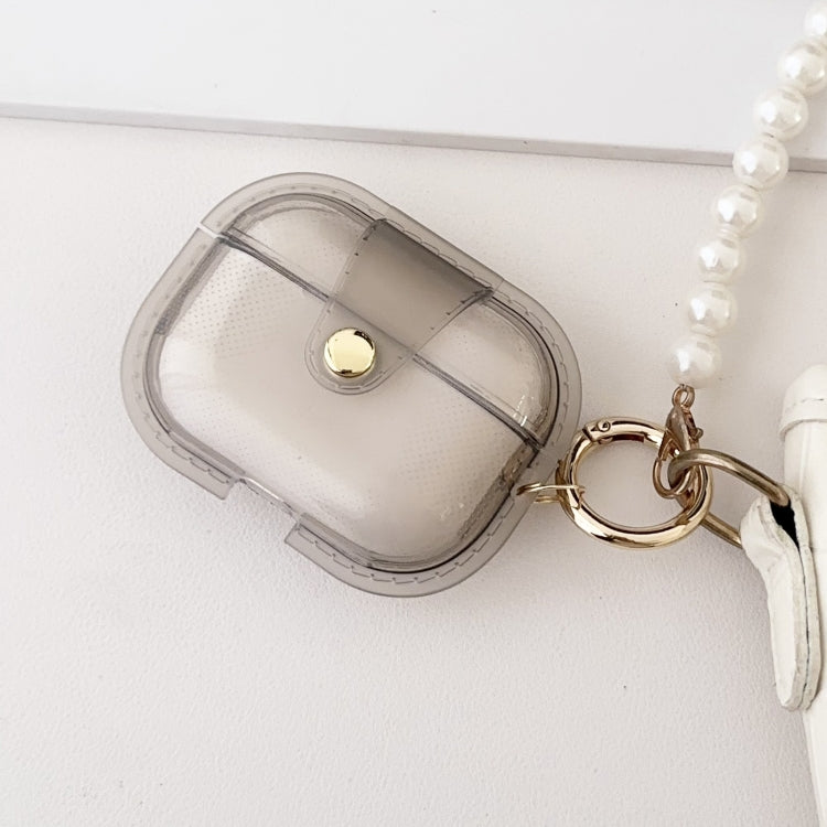 For AirPods Pro 2  Magnetic Clear Armor TPU TWS Earphone Case(Black)