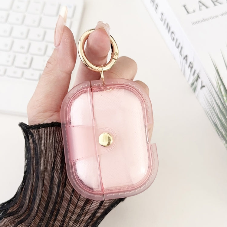 For AirPods Pro 2  Magnetic Clear Armor TPU TWS Earphone Case(Pink)