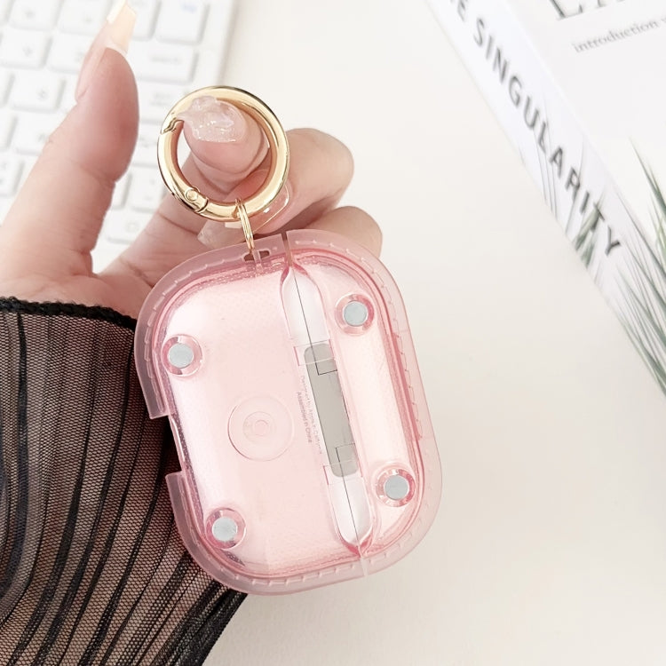 For AirPods Pro 2  Magnetic Clear Armor TPU TWS Earphone Case(Pink)