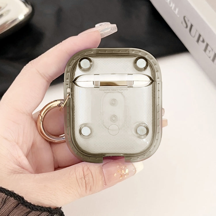 For AirPods 1 / 2 Magnetic Clear Armor TPU TWS Earphone Case(Black)