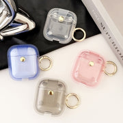 For AirPods 1 / 2 Magnetic Clear Armor TPU TWS Earphone Case(Black)