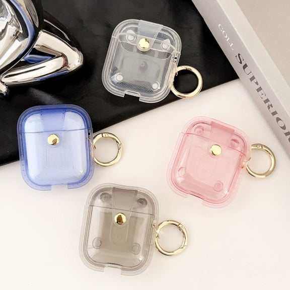For AirPods 1 / 2 Magnetic Clear Armor TPU TWS Earphone Case(Black)