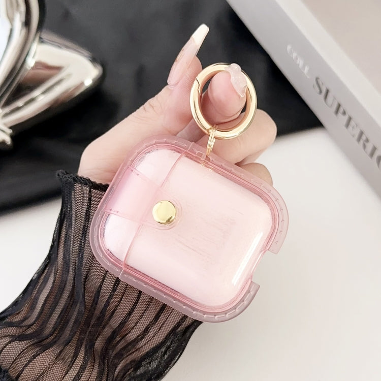 For AirPods 1 / 2 Magnetic Clear Armor TPU TWS Earphone Case(Pink)