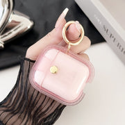 For AirPods 1 / 2 Magnetic Clear Armor TPU TWS Earphone Case(Pink)