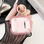 For AirPods 1 / 2 Magnetic Clear Armor TPU TWS Earphone Case(Pink)
