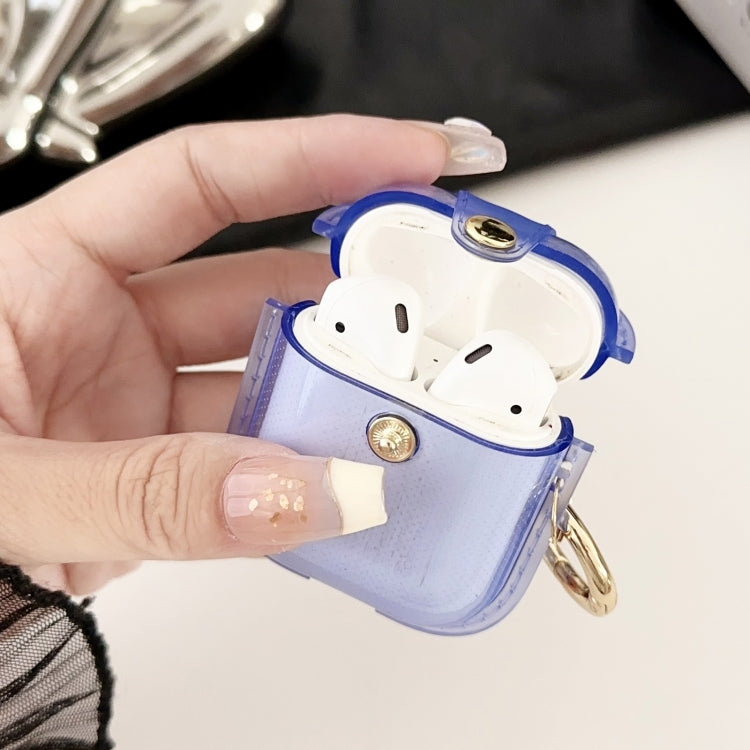 For AirPods 1 / 2 Magnetic Clear Armor TPU TWS Earphone Case(Blue)
