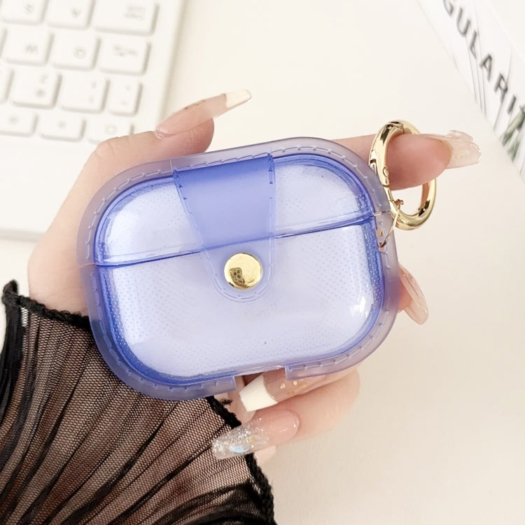 For AirPods Pro 1 Magnetic Clear Armor TPU TWS Earphone Case(Blue)