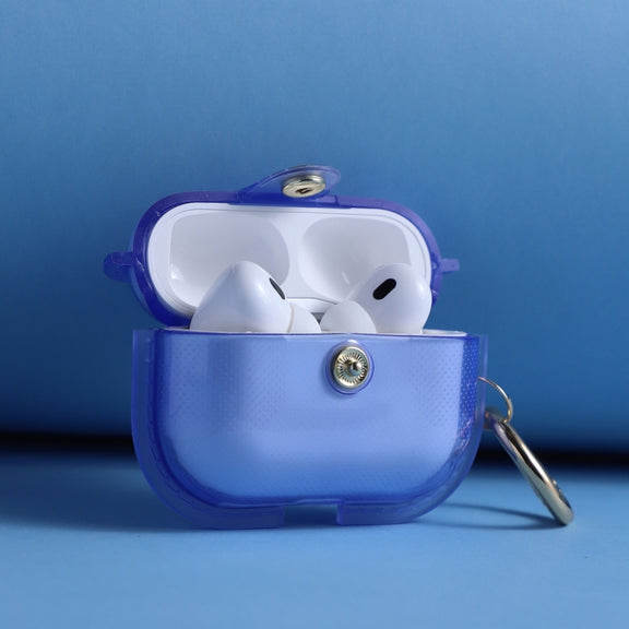 For AirPods Pro 1 Magnetic Clear Armor TPU TWS Earphone Case(Blue)