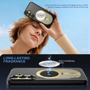 For Samsung Galaxy S24 FE 5G Heat Dissipation Aromatherapy MagSafe Holder Phone Case(Gold)