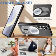 For Samsung Galaxy S24 FE 5G Heat Dissipation Aromatherapy MagSafe Holder Phone Case(Silver)