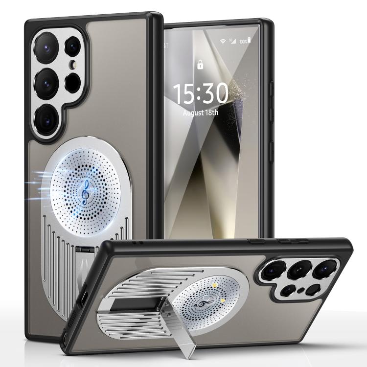 For Samsung Galaxy S25 Ultra 5G Heat Dissipation Aromatherapy MagSafe Holder Phone Case(Silver)