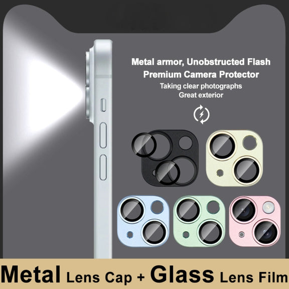 For iPhone 15 / 15 Plus IMAK Metal Armor Premium Camera Protector Film(Black)