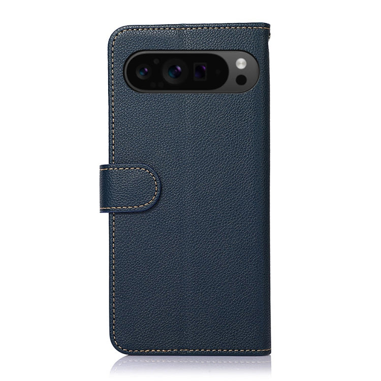 For Google Pixel 10 Pro / 9 Pro KHAZNEH Litchi Texture Leather RFID Phone Case(Blue)
