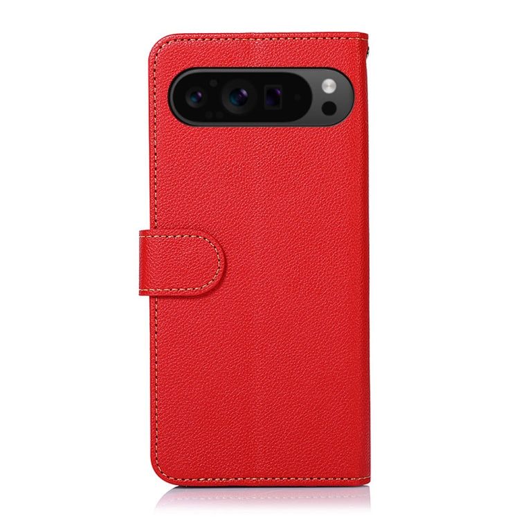 For Google Pixel 9 Pro KHAZNEH Litchi Texture Leather RFID Phone Case(Red)