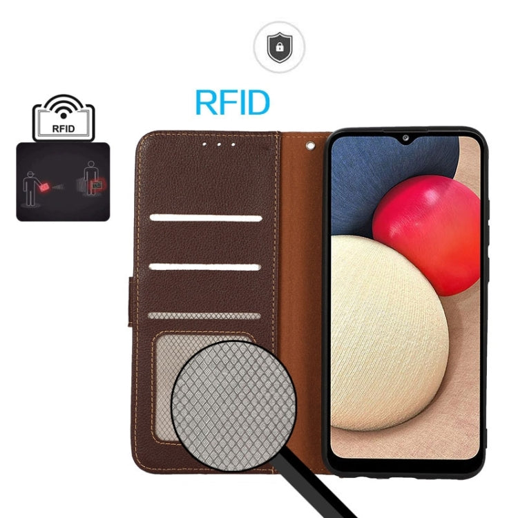 For Google Pixel 10 / 9 KHAZNEH Litchi Texture Leather RFID Phone Case(Brown)