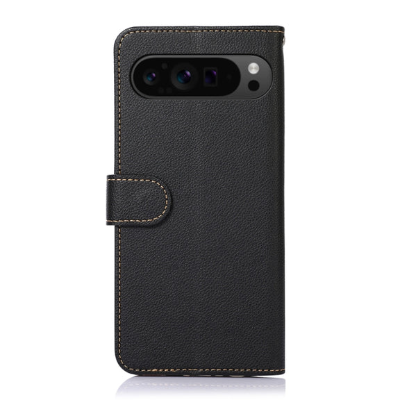For Google Pixel 10 / 9 KHAZNEH Litchi Texture Leather RFID Phone Case(Black)