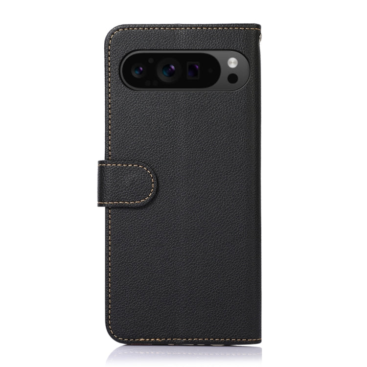 For Google Pixel 10 / 9 KHAZNEH Litchi Texture Leather RFID Phone Case(Black)