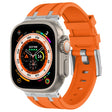 For Apple Watch Ultra 2 49mm Stone Grain Liquid Silicone Watch Band(Sliver Orange) - Watch Bands by PMC TechLife | Online Shopping South Africa | PMC TechLife