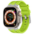For Apple Watch Ultra 2 49mm Stone Grain Liquid Silicone Watch Band(Silver Green) - Watch Bands by PMC TechLife | Online Shopping South Africa | PMC TechLife